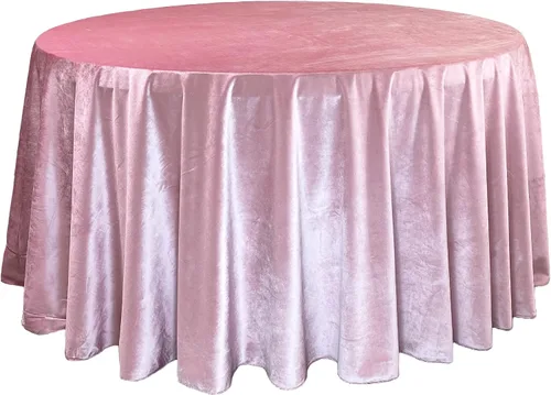 Vista 13 de YOUR CHAIR COVERS - Mantel redondo de terciopelo de 120 pulgadas - Mantel de lino negro para mesas redondas estándar
