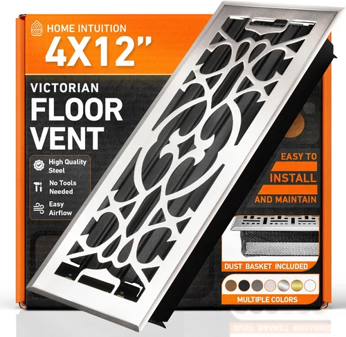 Vista 18 de Cubiertas de ventilación de piso 2X10 con trampa de malla, registro de piso con calor y aire, ventilación de piso metálica transitable para conducto