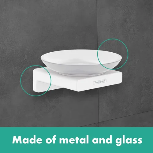 Vista 2 de hansgrohe AddStoris 41746340 - Jabonera en cromo negro cepillado, accesorios de 2 pulgadas