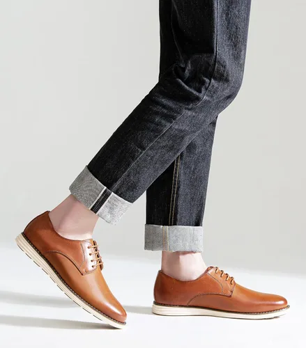 Vista 3 de VOSTEY - Zapatos de vestir para hombre, estilo casual, para hombre, zapatos con puntera, Oxford, zapato estilo formal y casual., 8