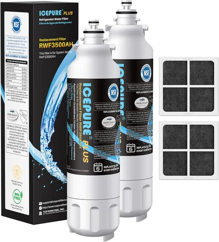 Vista 14 de ICEPURE Filtro de agua alcalino para refrigerador ADQ73613401 y reemplazo del filtro de aire para LG LT800P, LT800PC, ADQ75795104, ADQ736134
