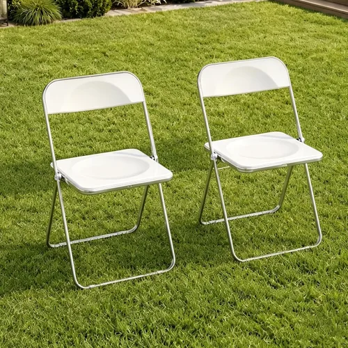 Vista 47 de JPBSTO Paquete de 2 sillas plegables de plástico negro, par ejecutivo apilable para oficina, sala de conferencias, área VIP (capacidad de 300 libras)