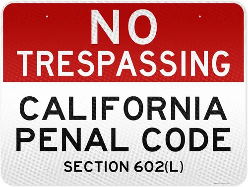 Vista 11 de No Trespassing California Penal Code Section 602 (L), 7 x 10 pulgadas, aluminio 040 libre de óxido, resistente a la decoloración, fabricado
