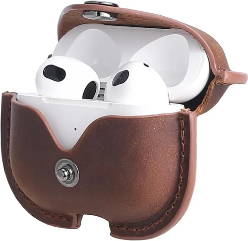 Vista 8 de MODOS LOGICOS Funda para Air Pods 3 (2021), funda de cuero con cierre rápido seguro compatible con Apple AirPods 3ª generación de funda de carga