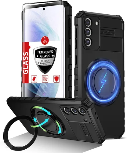 Vista 91 de Funda magnética para Samsung Galaxy Note 20 Ultra compatible con carga inalámbrica MagSafe, con 1 protector de pantalla, anillo de soporte integrado