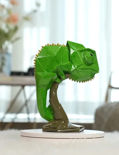 Vista 8 de Estatua de animales de lagarto, estatua de animal, decoración moderna, arte para el hogar, regalo para mesa, escritorio, estantería, poliresina