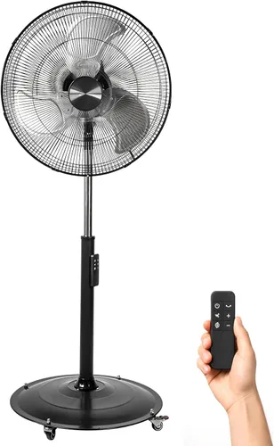 Vista 11 de Ventilador de pedestal oscilante de 18 pulgadas con control remoto, ventilador de pie de alta velocidad de 5000 CFM, motor de CC, 9 velocidades