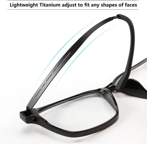 Vista 3 de FEISEDY Ligero TR90 Flexible Titanium B Rectángulo Gafas De Lectura Anti-Azul Luz Gafas B0018