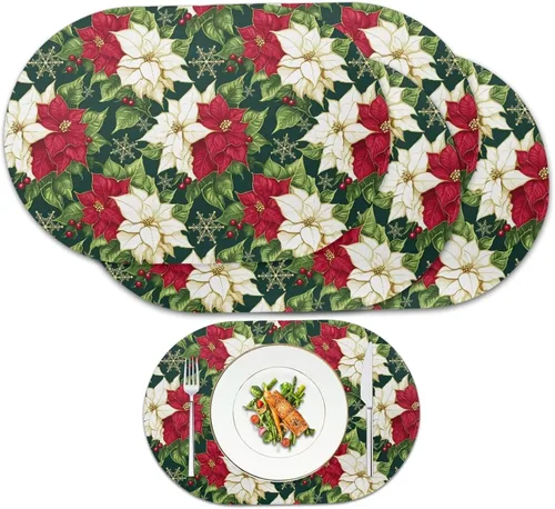 Vista 51 de Autumn Placemats Set of 2 Waterproof Wipeable 12X18 Inch Faux Leather Non Slip Heat Resistant Mats for Thanksgiving Dinner Outdoor Decor
