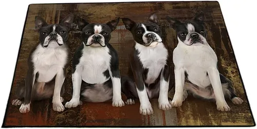Vista 21 de Doggie of the Day Boston Terrier Dogs Floor Mat - 4th of July Independence Day - Best Dog Doormat - Protector Decor - Unique Portrait Art - Premium