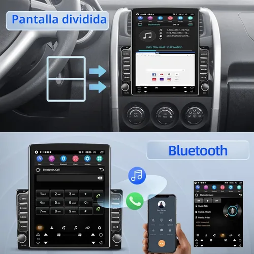 Vista 7 de Estéreo vertical del coche del Din doble de 2G+64G Android con Carplay y Android Auto 9,7 pulgadas de radio de la pantalla táctil