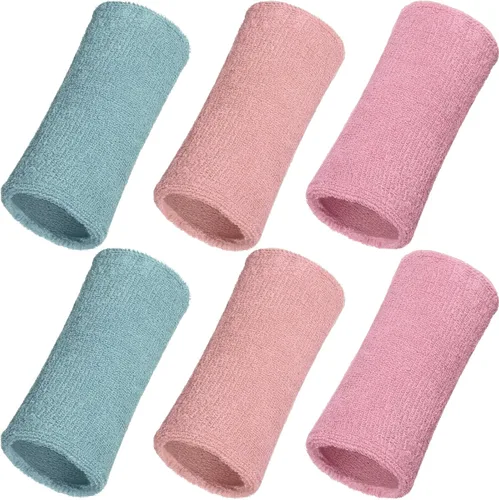 Vista 25 de WILLBOND Bandas de sudor de muñeca de 6 pulgadas para hombres y mujeres, elásticas, atléticas, largas, absorbentes, para baloncesto, tenis, correr