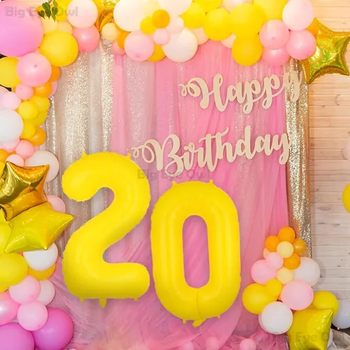 Vista 6 de Globos grandes de papel de aluminio amarillo número 0 de 40 pulgadas, helio grande Mylar Zero globo para decoración de fiesta de cumpleaños