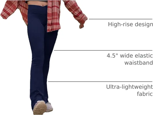 Vista 56 de TNNZEET Leggings acampanados negros para mujer, pantalones de yoga cruzados con bolsillos, corte de bota, leggings acampanados