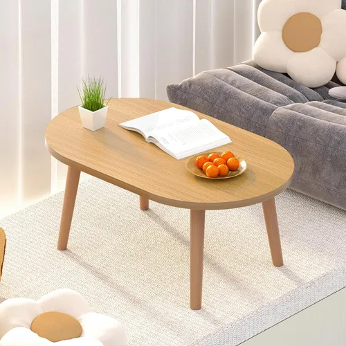 Vista 4 de Mesa de centro pequeña para espacio pequeño, mesa baja con patas de madera maciza, mesa de pie para sentarse en el suelo, mesa de centro japonesa