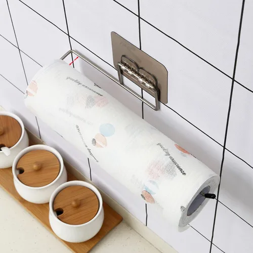 Vista 5 de Toallero de baño Soporte de almacenamiento para el hogar, soporte de papel higiénico colgante para colgar en la pared, soporte de papel higiénico