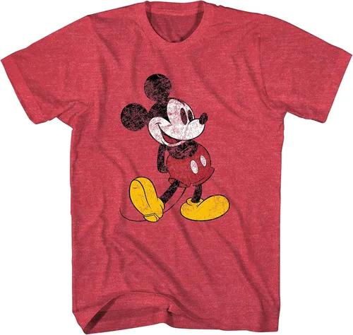Vista 2 de Disney Mickey Mouse - Camiseta juvenil clásica con diseño desgastado para niños Gris (Heather)