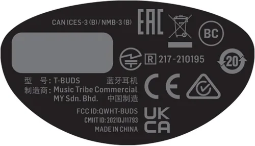 Vista 7 de Behringer T-BUDS - Auriculares estéreo inalámbricos de alta fidelidad con Bluetooth y cancelación activa de ruido