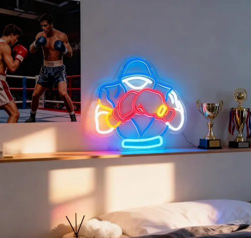 Vista 4 de Letrero de luz de neón para decoraciones nocturnas (boxeo)