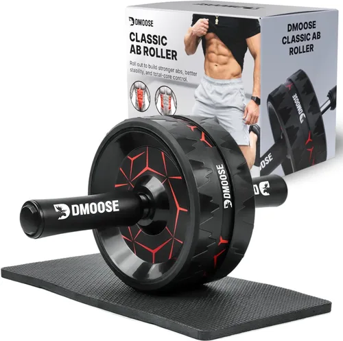 Vista 11 de DMoose Fitness Ab Roller Wheel with Elbow Support & 2 Knee Pads - Abdominal Exercise Trainer for Core Strength Training - Ultimate Abs Workout