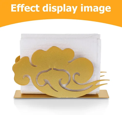 Vista 3 de Gold Metal Napkin Holder for Table Iron Napkin Storage Rack for Kitchen Restaurant Bar and Home Use