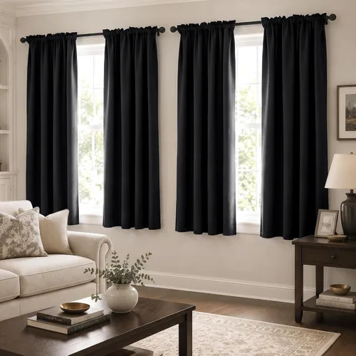 Vista 47 de Deconovo Cortinas opacas, aislamiento térmico, dobladillo para barra, reducción de ruido, certificado Oeko-TEX, cortinas de oscurecimiento
