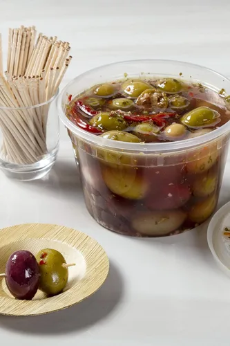 Vista 5 de Recipiente de almacenamiento de alimentos de plástico translúcido caliente y frío para microondas con tapa, 32 onzas, paquete de 240