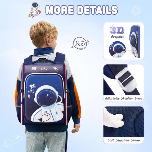 Vista 4 de DIGOBAY Mochila, Azul, Mochila para niños