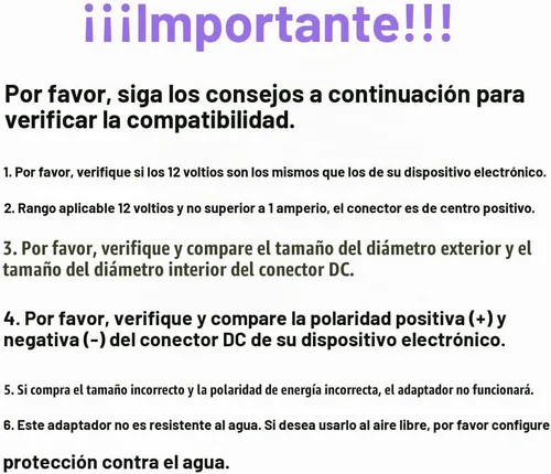 Vista 7 de Adaptador de fuente de alimentación de 12 V 1 A, certificación UL, 120 V CA a DC12 V Class2, cable de alimentación con punta de 0.217 x 0.083 in