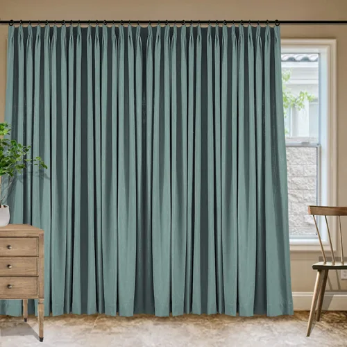 Vista 91 de Frelement Cortinas plisadas de lino de algodón de 100 pulgadas de ancho y 102 pulgadas de largo, cortinas con reducción de ruido para sala