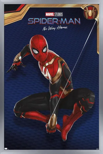 Vista 9 de Trends International Marvel Spider-Man: No Way Home - Póster de pared de disfraz rojo, 14.725 x 22.375 pulgadas, versión enmarcada de madera