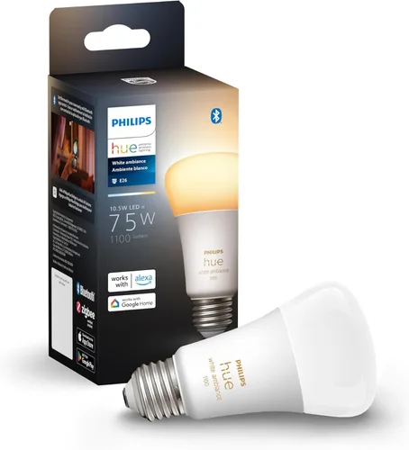 Vista 9 de Philips Hue - Focos LED inteligentes A19 - Focos de 75w sin parpadeo - Control con la aplicación Hue - Compatible con Alexa, Asistente de Google