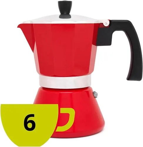 Vista 2 de Leopold Cafetera Espresso 6 tazas Tivoli-roja (Induccion)