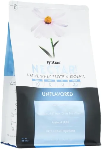 Vista 2 de Syntrax Nutrition Nectar Medical, aislado de proteína de suero totalmente natural, sin sabor, 2 libras (2 libras, sin sabor)