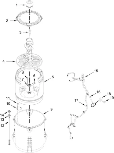 Vista 2 de W11130362 WTW5000DW0 WTW5000DW1 Kit de varilla de suspensión para lavadora Maytag Whirlpool Kenmore reemplaza W10594080 W10735786 W10748956