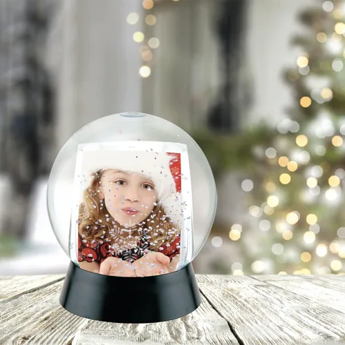 Vista 6 de Neil Enterprises Inc. Esfera 2-Foto Globo de nieve con base negra