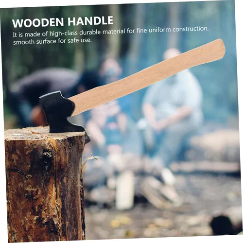 Vista 4 de Mango de hacha de madera de 19.68 pulgadas, mango de hacha de repuesto para corte de leña y camping, pieza de madera ergonómica duradera con fácil