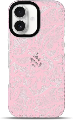 Vista 30 de NITITOP Funda para iPhone 13 Pro con flores de encaje transparente - Negro
