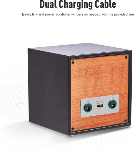 Vista 6 de CO-Z Automatic Single Watch Winder, USB Powered Winder for Single Watch, Wooden Watches Storage Box Display Case for Watch Collectors, Self Winding