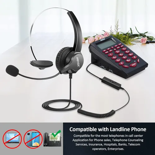 Vista 3 de AGPtEk – teléfono intercomunicador centro de llamadas con auricular., Reemplazo para audífonos