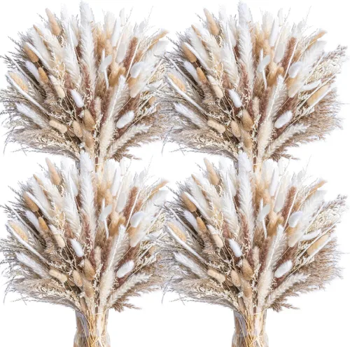 Vista 8 de 70 UNIDADES Hierba de Pampa Seca Natural Estilo Boho para Decoración del Hogar Ramo de Phragmites Flores Secas para Arreglos Florales de Boda