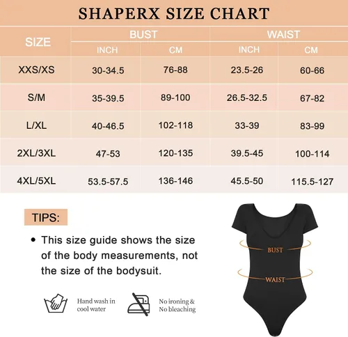 Vista 3 de SHAPERX Body de cuello en V profundo para mujer, sin costuras, control de abdomen, moldeador, tanga esculpiente