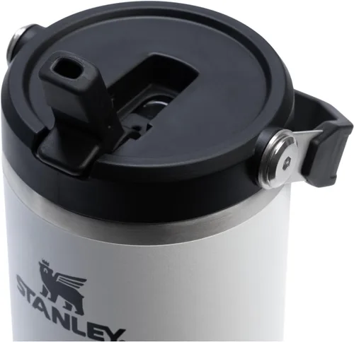 Vista 2 de STANLEY IceFlow 2.0 - Vaso con pajilla abatible con asa, 30 onzas, tapa giratoria y popote abatible, botella de agua a prueba de fugas, acero Tiza