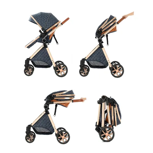 Vista 9 de Cochecito de bebé 2 en 1 con modo moisés, cochecito reversible, plegable con un solo clic, cochecito de viaje para recién nacido, cochecito