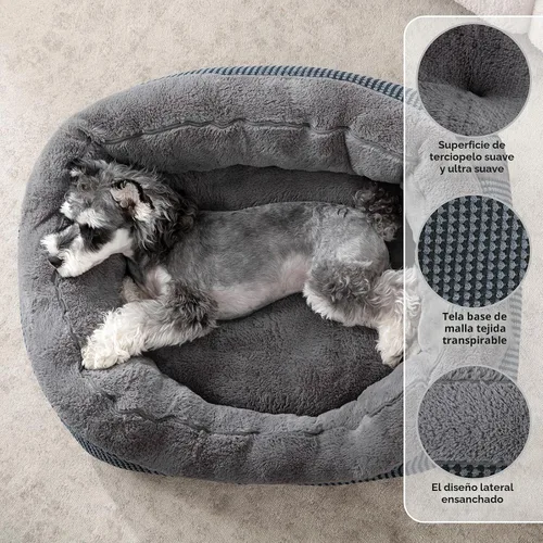 Vista 2 de Invenho - Camas para perros pequeños y medianos lavables, ortopédicas, calmantes, autocalentamiento, suaves, duraderas, con fondo antideslizante