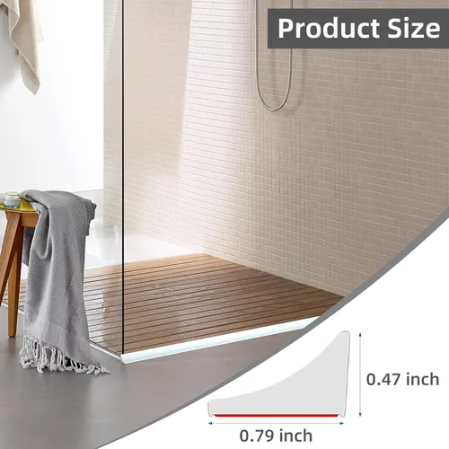 Vista 2 de Barrera de agua plegable de 67 pulgadas, barrera de agua autoadhesiva de silicona, protección contra salpicaduras de agua, baño, cocina, tapón