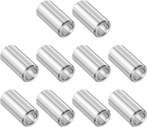 Vista 129 de uxcell 10 piezas de espaciador de acero inoxidable de 3/8" de diámetro interno x 3/4" de diámetro exterior x 1" de longitud, espaciador de rosca