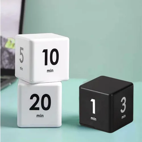 Vista 4 de Feilifan Temporizador de cubo, temporizador de estudio de enfoque para niños, temporizador de trabajo de cocina, bloque de tiempo, cubo de gravedad