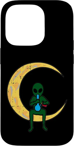 Vista 17 de iPhone 16 Alien Smoking Bong High Moon Cool Weed CBD Cannabis Gift Case