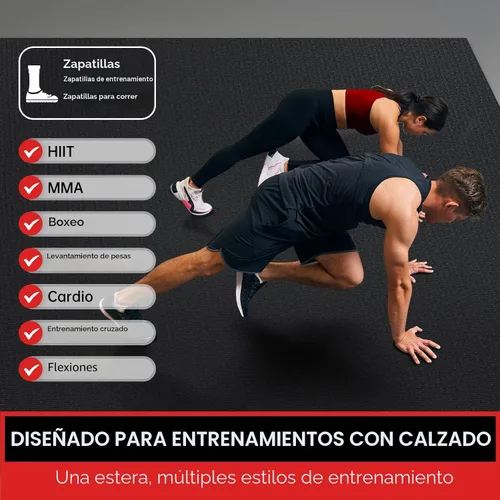 Vista 2 de GymCope - Alfombra grande para entrenar en casa, 12 x 6 pies, 10 x 6 pies, 9 x 6 pies, 8 x 6 pies, 7 x 5 pies, 6 x 4 pies, extragrueso, alfombra